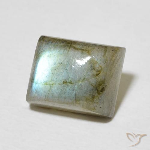 Labradorita Multicolor natural de 3.41 ct, Corte Baguette, Translúcido
