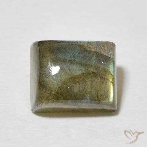 3.66ct Natural Multicolor Labradorita, Corte Baguette, Translúcido