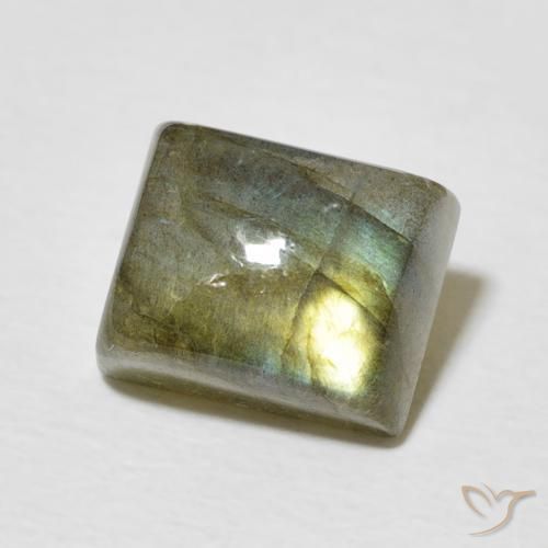 Labradorita Multicolor natural de 3.66 ct, Corte Baguette, Translúcido