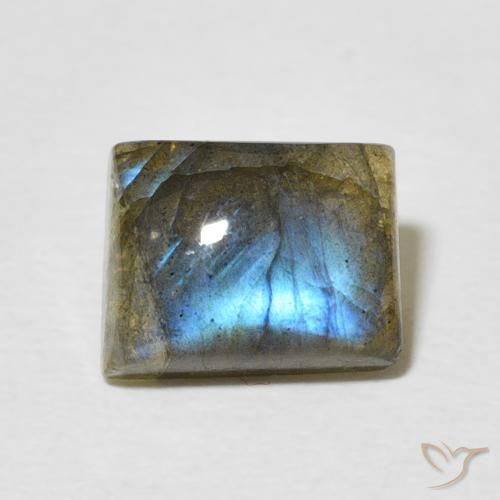 2.66ct Natural Multicolor Labradorita, Corte Baguette, Translúcido