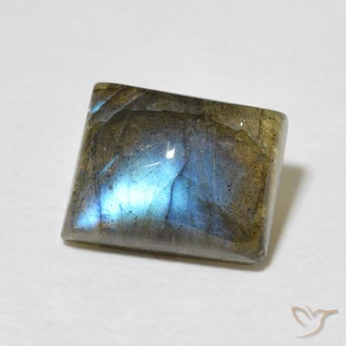 Labradorita Multicolor natural de 2.66 ct, Corte Baguette, Translúcido