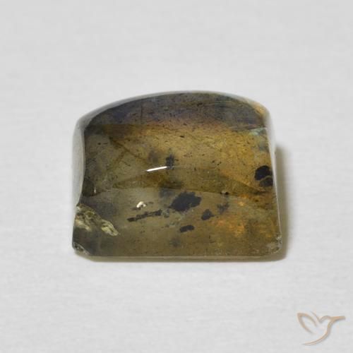 Labradorita Multicolor natural de 3.46 ct, Corte Baguette, Translúcido