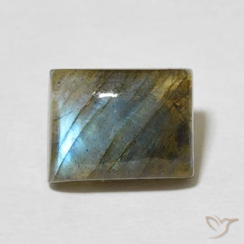2.99ct Natural Multicolor labradorita, Corte Baguette, Translúcido