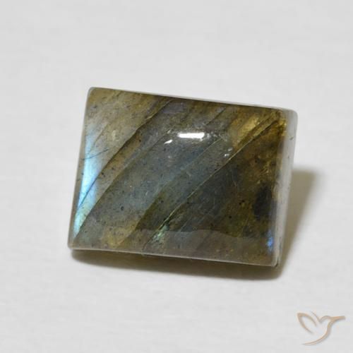 Labradorita Multicolor natural de 2.99 ct, Corte Baguette, Translúcido