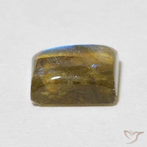 Labradorita Multicolor natural de 2.63 ct, Corte Baguette, Translúcido