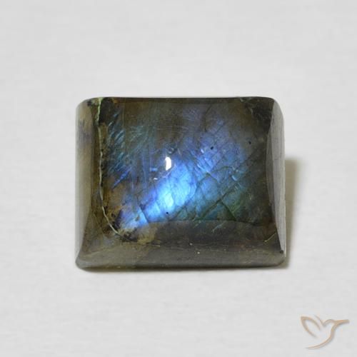 2.90ct Natural Multicolor Labradorita, Corte Baguette, Translúcido