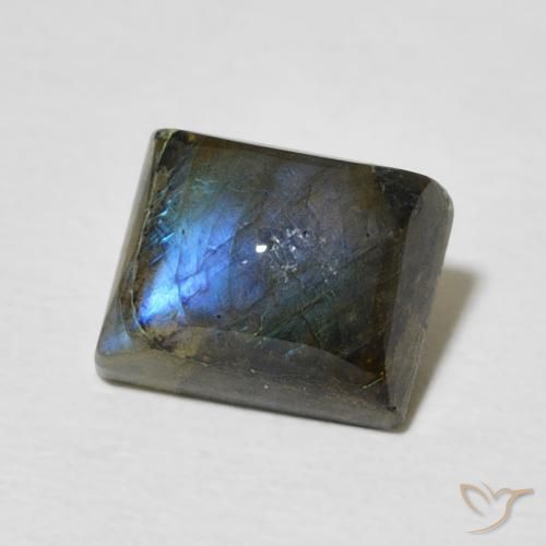 Labradorita Multicolor natural de 2.90 ct, Corte Baguette, Translúcido