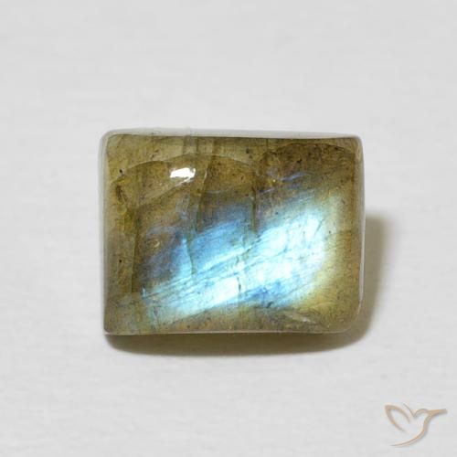 2.52ct Natural Multicolor labradorita, Corte Baguette, Translúcido