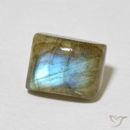 Labradorita Multicolor natural de 2.52 ct, Corte Baguette, Translúcido