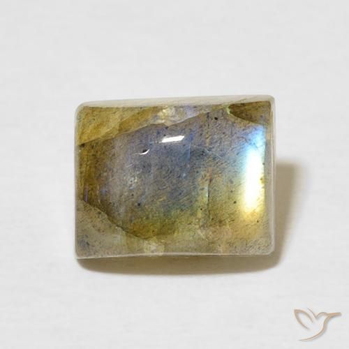 2.89ct Natural Multicolor Labradorita, Corte Baguette, Translúcido