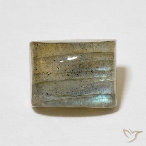 3.57ct Natural Multicolor Labradorita, Corte Baguette, Translúcido