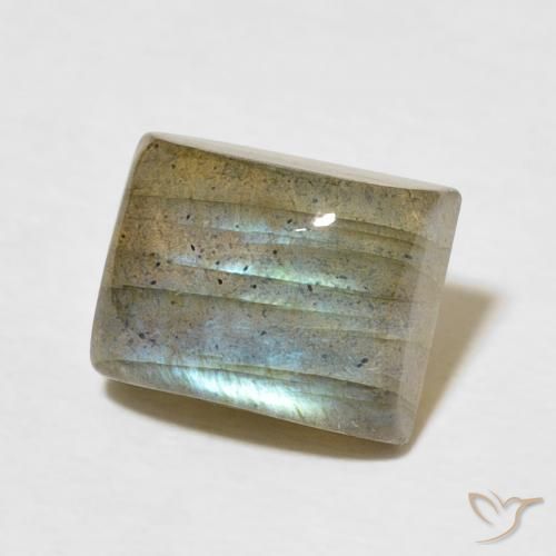 Labradorita Multicolor natural de 3.57 ct, Corte Baguette, Translúcido
