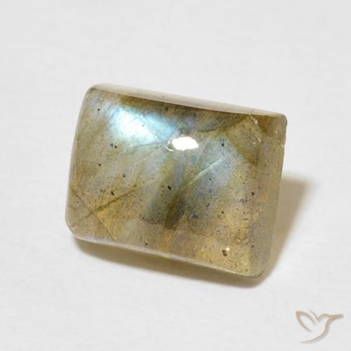 Labradorita Multicolor natural de 3.02 ct, Corte Baguette, Translúcido