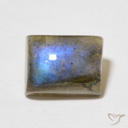 3.48ct Natural Multicolor Labradorita, Corte Baguette, Translúcido