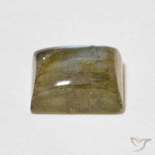 Labradorita Multicolor natural de 3.04 ct, Corte Baguette, Translúcido