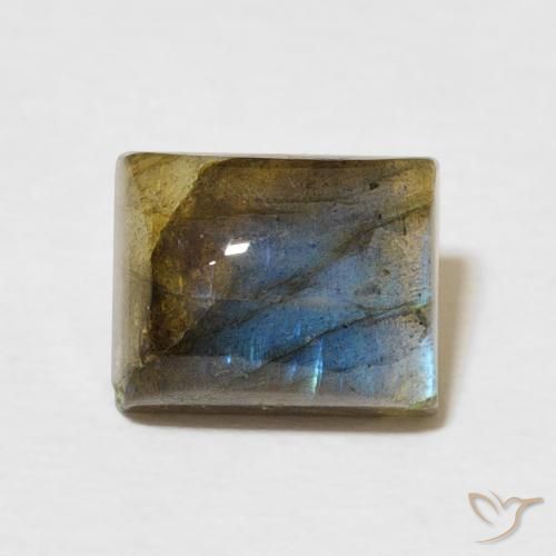 2.91ct Natural Multicolor Labradorita, Corte Baguette, Translúcido
