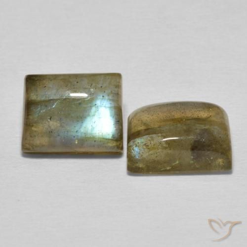 Gemas de Labradorita Multicolor natural de 5.81 ct, Corte Baguette, Translúcido