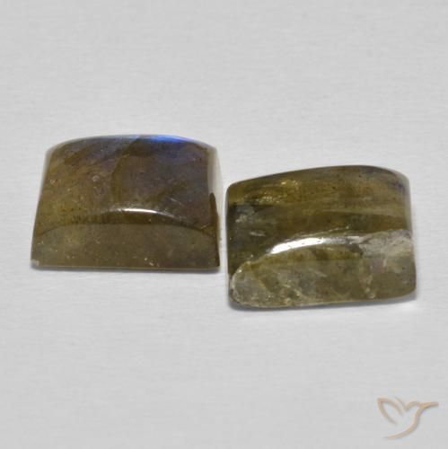 Gemas de Labradorita Multicolor natural de 6.18 ct, Corte Baguette, Translúcido
