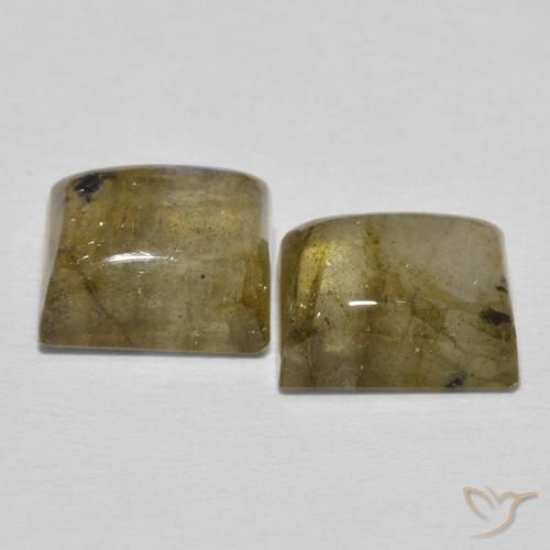 Gemas de Labradorita Multicolor natural de 7.10 ct, Corte Baguette, Translúcido