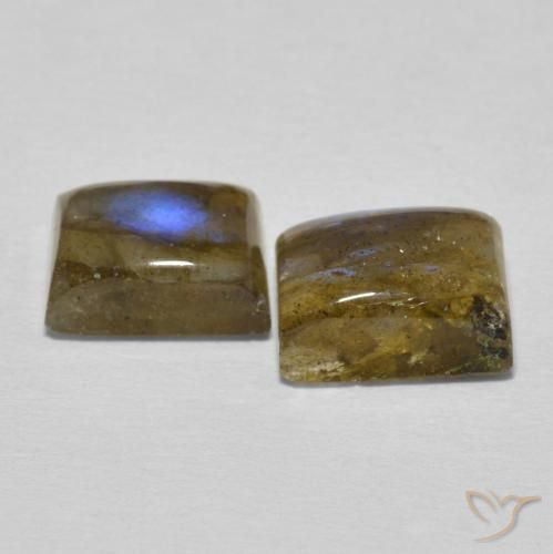 Gemas de Labradorita Multicolor natural de 5.63 ct, Corte Baguette, Translúcido