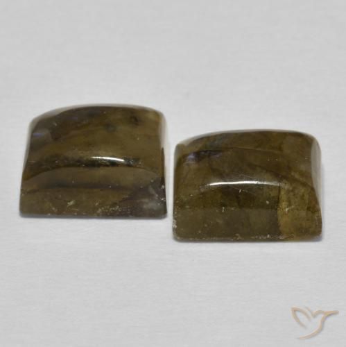 Gemas de Labradorita Multicolor natural de 6.82 ct, Corte Baguette, Translúcido