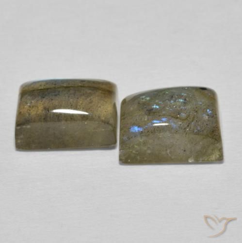 Gemas de Labradorita Multicolor natural de 6.29 ct, Corte Baguette, Translúcido