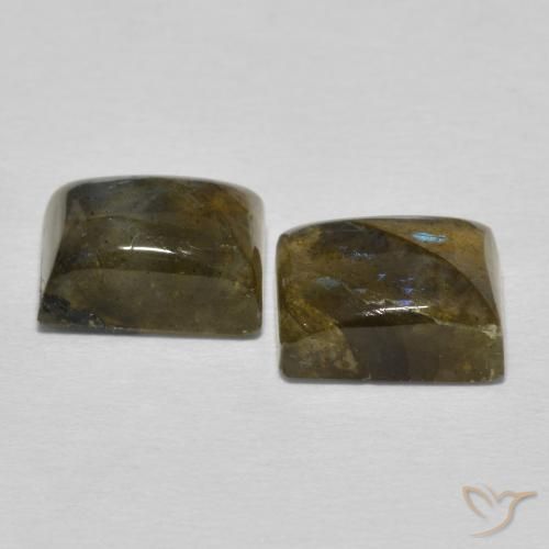 Gemas de Labradorita Multicolor natural de 5.77 ct, Corte Baguette, Translúcido