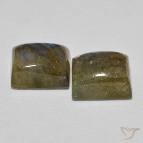 Gemas de Labradorita Multicolor natural de 7.10 ct, Corte Baguette, Translúcido