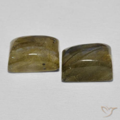 Gemas de Labradorita Multicolor natural de 6.40 ct, Corte Baguette, Translúcido