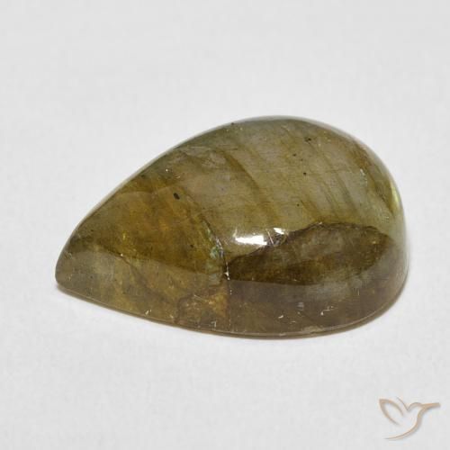 Labradorita Multicolor natural de 11.89 ct, En forma de pera, Translúcido