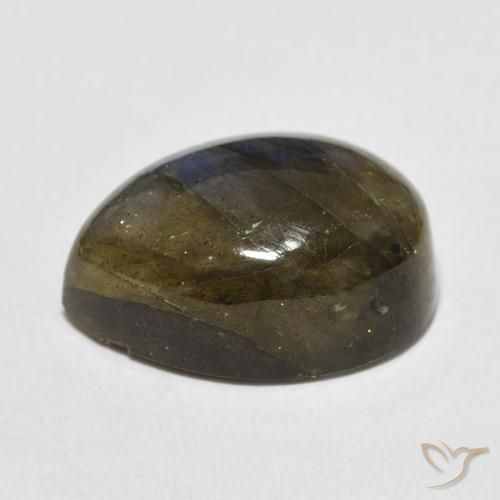 Labradorita Multicolor natural de 15.01 ct, En forma de pera, Translúcido