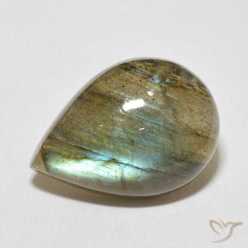 11.65ct Natural Multicolor Labradorita, En forma de pera, Translúcido