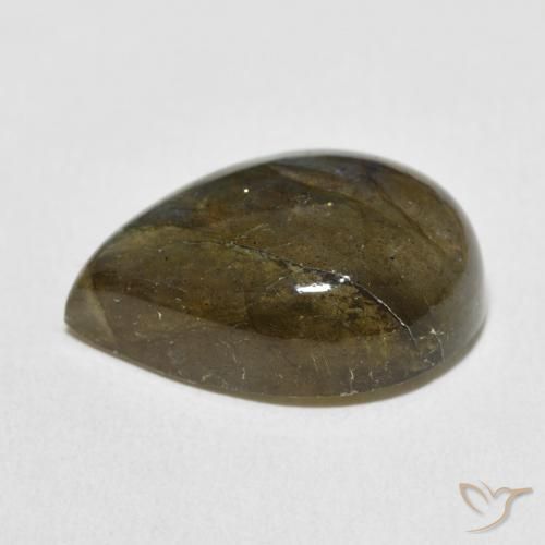 Labradorita Multicolor natural de 11.65 ct, En forma de pera, Translúcido