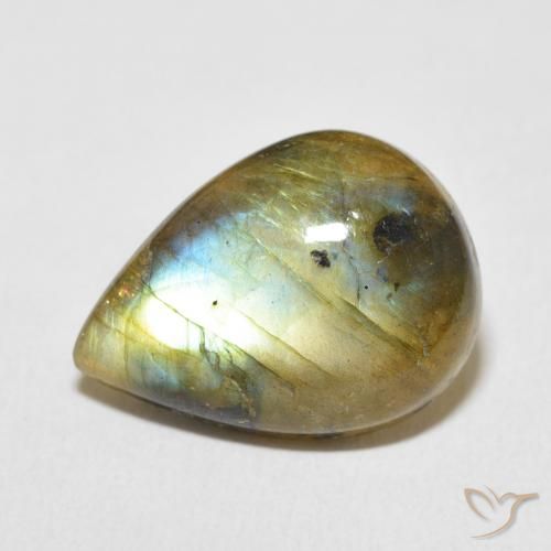 9.85ct Natural Multicolor labradorita, En forma de pera, Opaco