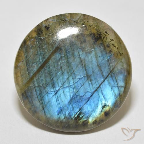 31.18ct Natural Multicolor Labradorita, Redondo, Opaco