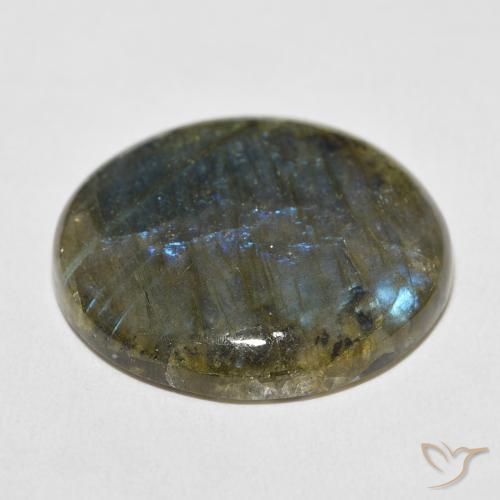 Labradorita Multicolor natural de 31.18 ct, Redondo, Opaco