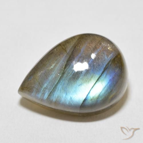 13.99ct Natural Multicolor Labradorita, En forma de pera, Opaco