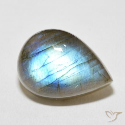 Labradorita Multicolor natural de 13.99 ct, En forma de pera, Opaco