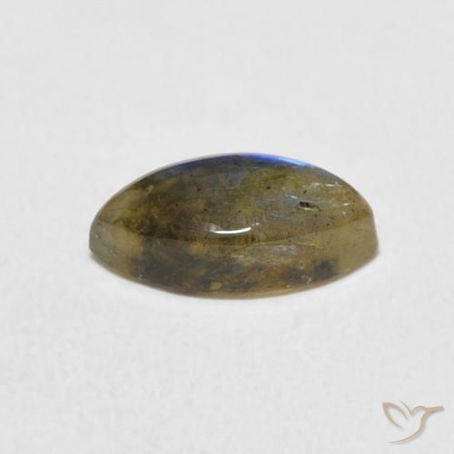 Labradorita Multicolor natural de 1.39 ct, Marquesa, Translúcido
