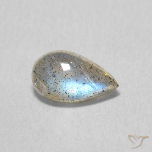 Labradorita Multicolor natural de 0.56 ct, En forma de pera, Transparente