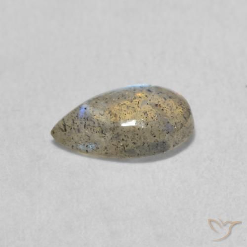Labradorita Multicolor natural de 0.56 ct, En forma de pera, Transparente