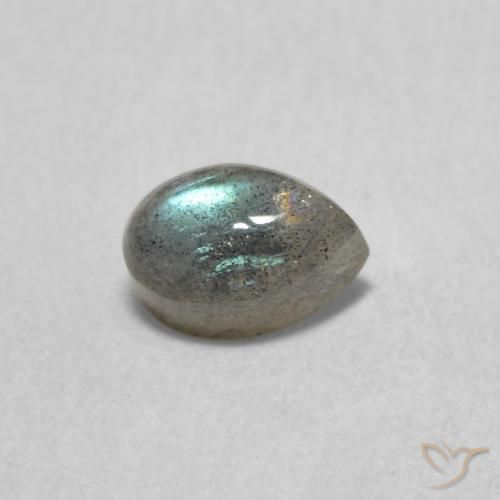 Labradorita Multicolor natural de 0.70 ct, En forma de pera, Translúcido