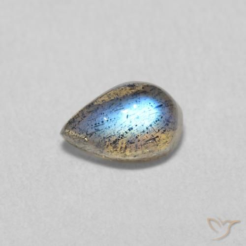 0.61ct Natural Multicolor Labradorita, En forma de pera, Translúcido