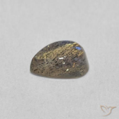 Labradorita Multicolor natural de 0.61 ct, En forma de pera, Translúcido