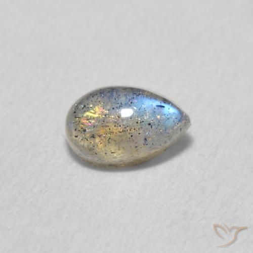 0.57ct Natural Multicolor labradorita, En forma de pera, Translúcido