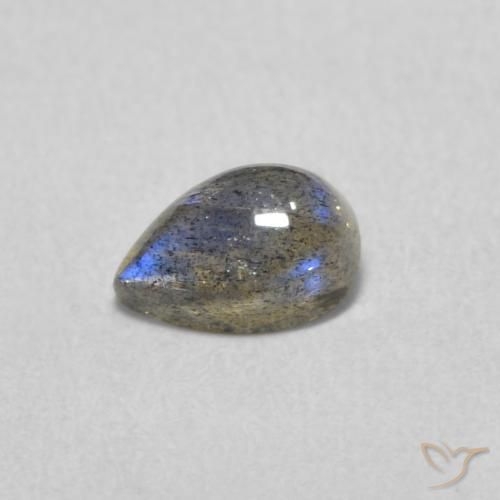 0.54ct Natural Multicolor Labradorita, En forma de pera, Translúcido