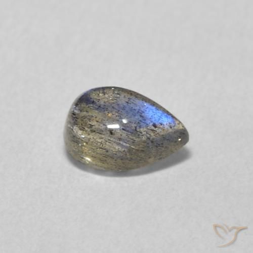 Labradorita Multicolor natural de 0.54 ct, En forma de pera, Translúcido