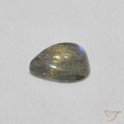 Labradorita Multicolor natural de 0.54 ct, En forma de pera, Translúcido