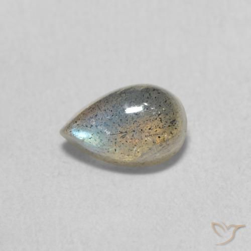 0.58ct Natural Multicolor Labradorita, En forma de pera, Translúcido