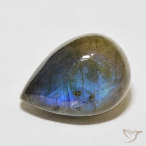 13.03ct Natural Multicolor Labradorita, En forma de pera, Opaco